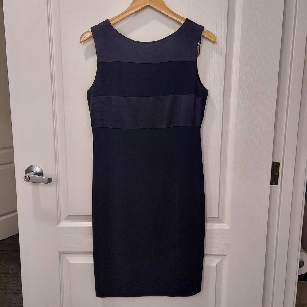 Jones New York Stripe Sleeveless Black Dress Size 4